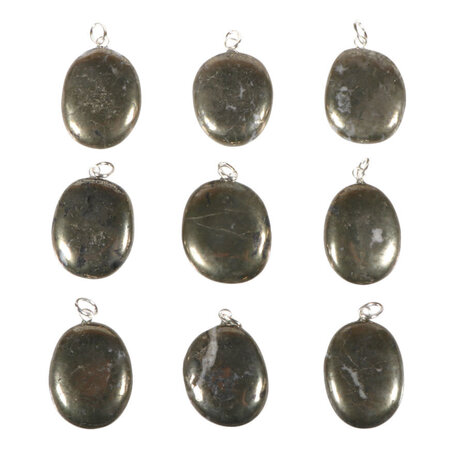 Chalcopyriet hanger met zilveren oogje Chalcopyriet hanger met zilveren oogje