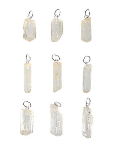 Scapoliet (geel) hanger kristal met zilveren oogje