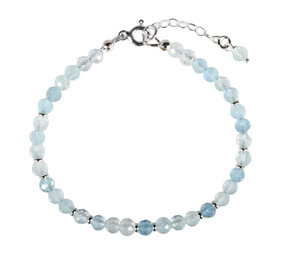 Aquamarijn zilveren armband | 4 mm facet Aquamarijn zilveren armband | 4 mm facet