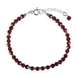 Granaat zilveren armband | 4 mm facet Granaat zilveren armband | 4 mm facet