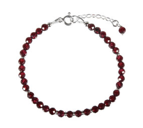 Granaat zilveren armband | 4 mm facet Granaat zilveren armband | 4 mm facet