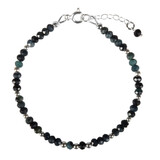 Indigoliet (blauwe toermalijn) zilveren armband | 4 x 3 mm facet rondelles Indigoliet (blauwe toermalijn) zilveren armband | 4 x 3 mm facet rondelles