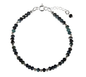 Indigoliet (blauwe toermalijn) zilveren armband | 4 x 3 mm facet rondelles Indigoliet (blauwe toermalijn) zilveren armband | 4 x 3 mm facet rondelles