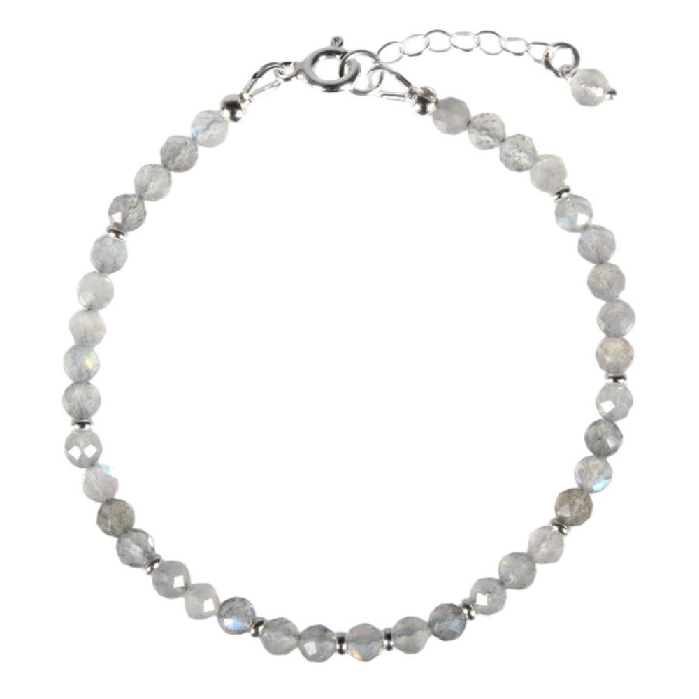 Labradoriet zilveren armband | 4 mm facet Labradoriet zilveren armband | 4 mm facet