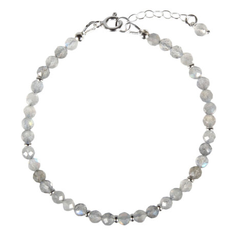 Labradoriet zilveren armband | 4 mm facet Labradoriet zilveren armband | 4 mm facet