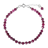 Robijn zilveren armband 4 mm facet | op draad Robijn zilveren armband 4 mm facet | op draad