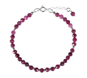 Robijn zilveren armband | 4 mm facet Robijn zilveren armband | 4 mm facet