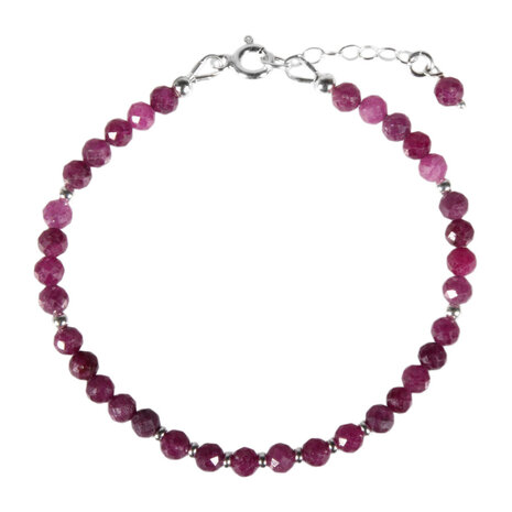 Robijn zilveren armband | 4 mm facet Robijn zilveren armband | 4 mm facet