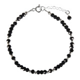 Toermalijn (zwart) zilveren armband | 4 x 3 mm facet rondelles Toermalijn (zwart) zilveren armband | 4 x 3 mm facet rondelles