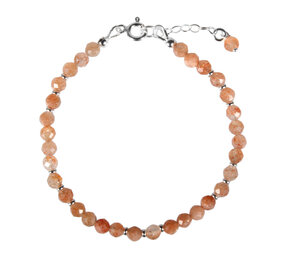 Zonnesteen zilveren armband | 4 mm facet Zonnesteen zilveren armband | 4 mm facet