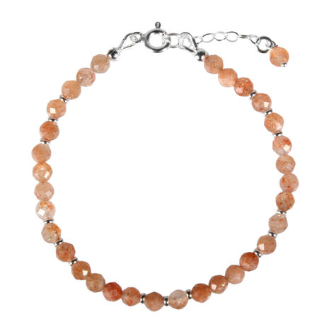 Zonnesteen zilveren armband | 4 mm facet Zonnesteen zilveren armband | 4 mm facet