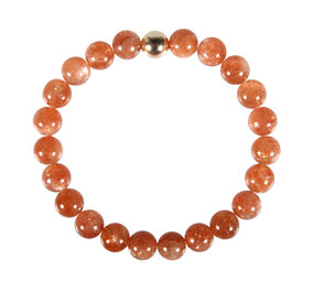 Zonnesteen armband A-kwaliteit met 14k gouden kraal | 8 mm kralen Zonnesteen armband A-kwaliteit met 14k gouden kraal | 8 mm kralen