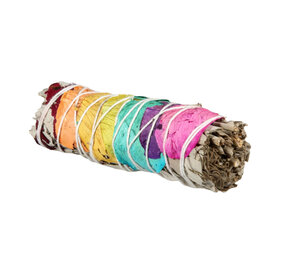 Salie smudge stick 10 cm | chakra rozenblaadjes