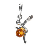 Zilveren hanger barnsteen | elfje bol 5 mm Zilveren hanger barnsteen | elfje bol 5 mm