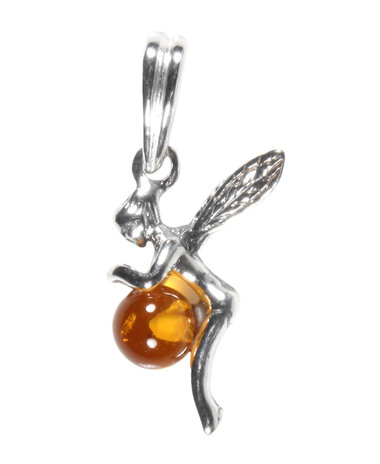 Zilveren hanger barnsteen | elfje bol 5 mm Zilveren hanger barnsteen | elfje bol 5 mm