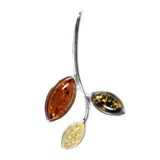 Zilveren hanger barnsteen | takje 3 kleuren Zilveren hanger barnsteen | takje 3 kleuren