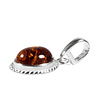 Zilveren hanger barnsteen | ovaal ribbelrand 10 x 8 mm Zilveren hanger barnsteen | ovaal ribbelrand 10 x 8 mm