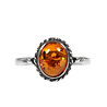 Zilveren ring barnsteen maat 18 | ovaal ribbelrand 9 x 7 mm Zilveren ring barnsteen maat 18 | ovaal ribbelrand 9 x 7 mm