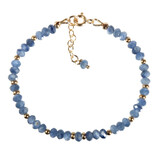 Kyaniet (blauw) gold filled armband | 4 x 3 mm facet rondelles Kyaniet (blauw) gold filled armband | 4 x 3 mm facet rondelles
