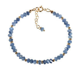 Kyaniet (blauw) gold filled armband | 4 x 3 mm facet rondelles Kyaniet (blauw) gold filled armband | 4 x 3 mm facet rondelles