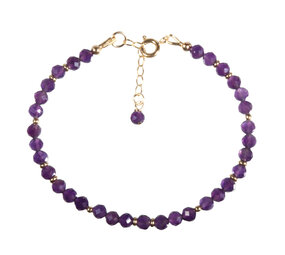 Amethist gold filled armband | 4 mm facet Amethist gold filled armband | 4 mm facet