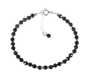 Saffier zilveren armband | 4 mm facet Saffier zilveren armband | 4 mm facet