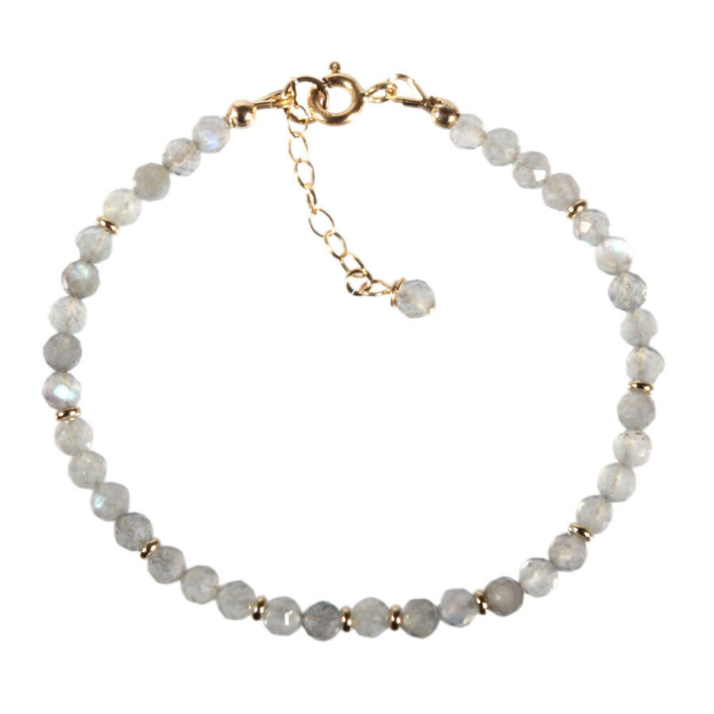 Labradoriet zilveren armband | 4 mm facet Labradoriet zilveren armband | 4 mm facet