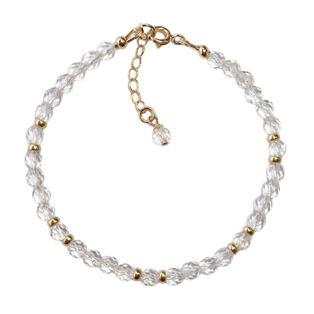 Bergkristal gold filled armband | 4 mm facet