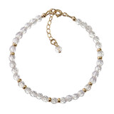 Bergkristal gold filled armband 4 mm facet | op draad Bergkristal gold filled armband 4 mm facet | op draad