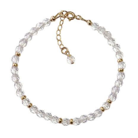 Bergkristal gold filled armband | 4 mm facet