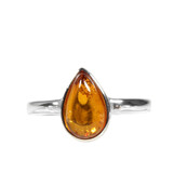 Zilveren ring barnsteen maat 18 1/2 | druppel 9 x 6 mm Zilveren ring barnsteen maat 18 1/2 | druppel 9 x 6 mm