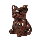Obsidiaan (mahonie) bulldog 3 x 2,2 x 2 cm
