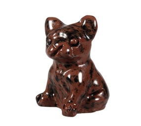 Obsidiaan (mahonie) bulldog 3 x 2,2 x 2 cm