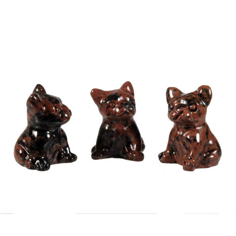 Obsidiaan (mahonie) bulldog 3 x 2,2 x 2 cm Obsidiaan (mahonie) bulldog 3 x 2,2 x 2 cm
