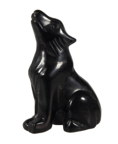 Obsidiaan wolf 4,9 x 3,3 x 2 cm