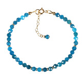 Apatiet gold filled armband 4 mm facet | op draad Apatiet gold filled armband 4 mm facet | op draad