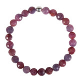 Saffier (roze) armband 18 cm | 6,5 - 7 mm facet kralen Saffier (roze) armband 18 cm | 6,5 - 7 mm facet kralen