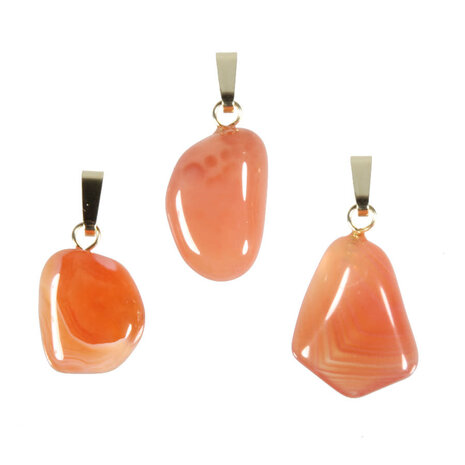 Agaat (abrikoos) hanger met 14k gouden oogje Agaat (abrikoos) hanger met 14k gouden oogje