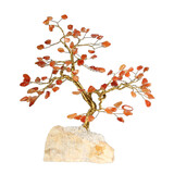 Carneool edelsteen boompje op steen