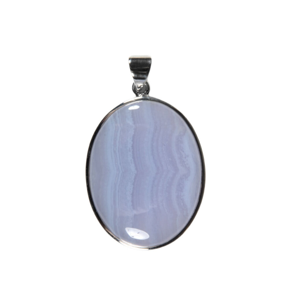 Zilveren hanger chalcedoon | ovaal 3,3 x 2,5 cm Zilveren hanger chalcedoon | ovaal 3,3 x 2,5 cm