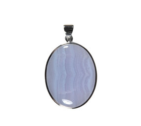 Zilveren hanger chalcedoon | ovaal 3,3 x 2,5 cm Zilveren hanger chalcedoon | ovaal 3,3 x 2,5 cm