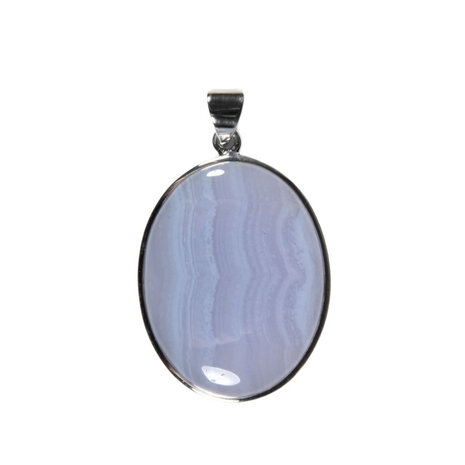 Zilveren hanger chalcedoon | ovaal 3,3 x 2,5 cm Zilveren hanger chalcedoon | ovaal 3,3 x 2,5 cm