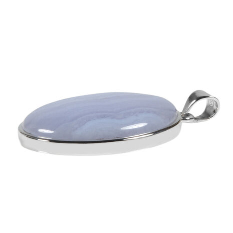 Zilveren hanger chalcedoon | ovaal 3,3 x 2,5 cm Zilveren hanger chalcedoon | ovaal 3,3 x 2,5 cm