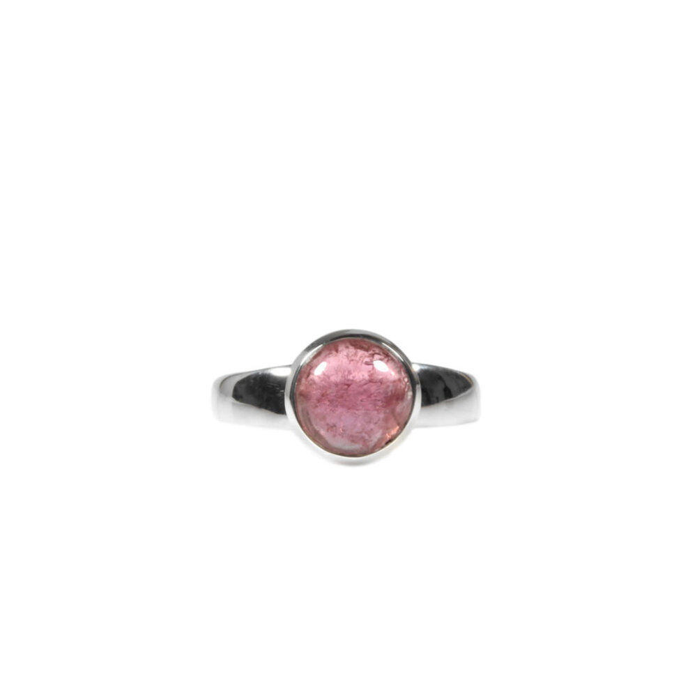 Zilveren ring toermalijn (roze) maat 19 | rond 8 mm Zilveren ring toermalijn (roze) maat 19 | rond 8 mm