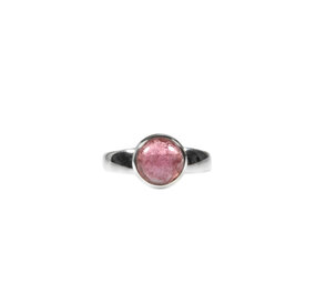 Zilveren ring toermalijn (roze) maat 19 | rond 8 mm Zilveren ring toermalijn (roze) maat 19 | rond 8 mm