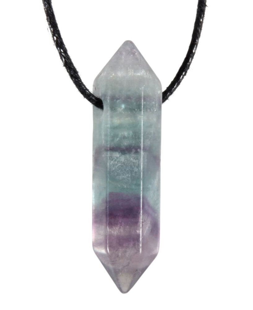 Fluoriet (multi) hanger dubbeleinder doorboord Fluoriet (multi) hanger dubbeleinder doorboord