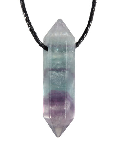 Fluoriet (multi) hanger dubbeleinder doorboord Fluoriet (multi) hanger dubbeleinder doorboord