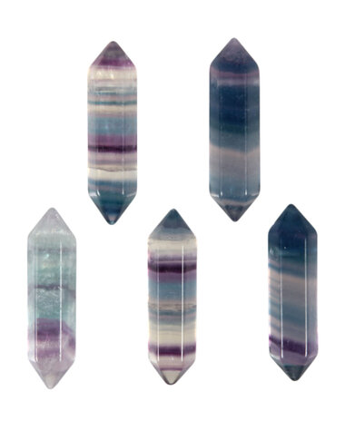 Fluoriet (multi) hanger dubbeleinder doorboord Fluoriet (multi) hanger dubbeleinder doorboord