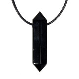Obsidiaan (zwart) hanger dubbeleinder doorboord Obsidiaan (zwart) hanger dubbeleinder doorboord