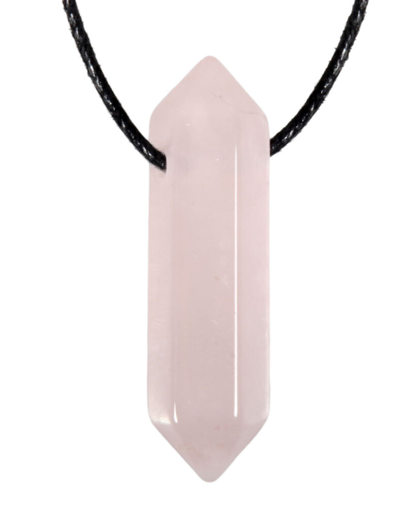 Rozenkwarts hanger dubbeleinder doorboord Rozenkwarts hanger dubbeleinder doorboord